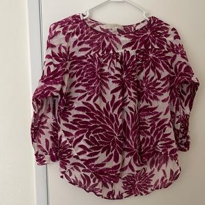 Cotton floral blouse from Loft, size XSP